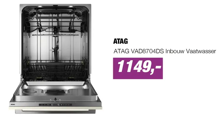 Aanbieding: ATAG VAD8704DS Inbouw Vaatwasser