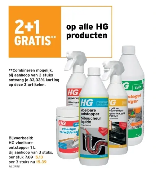 Promotie: HG vloeibare ontstopper