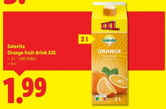 Offre: Orange fruit drink XXL