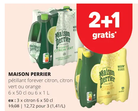 Offre: Pétillant forever citron, citron vert ou orange
