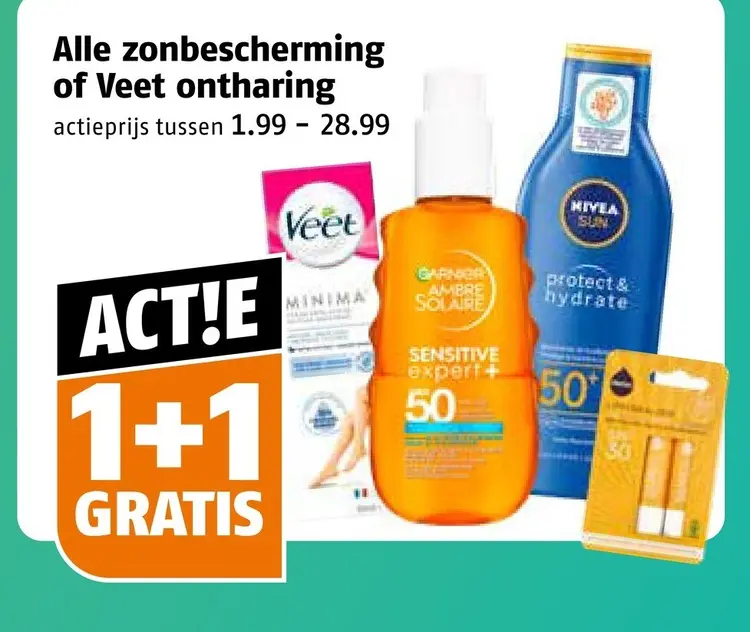 Aanbieding: Zonbescherming of Veet ontharing