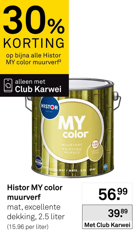 Aanbieding: Bijna alle Histor MY color muurverf