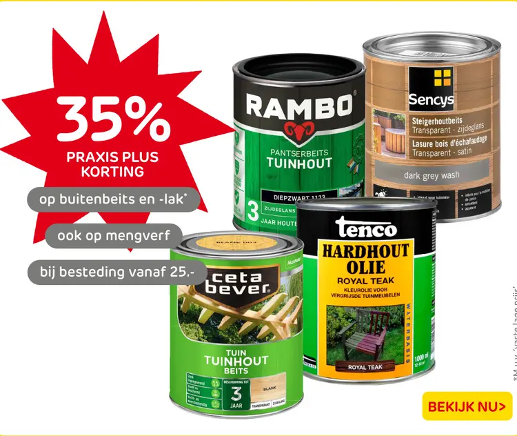Aanbieding: buitenbeits en -lak