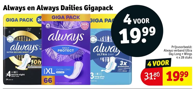 Aanbieding: Always en Always Dailies Gigapack