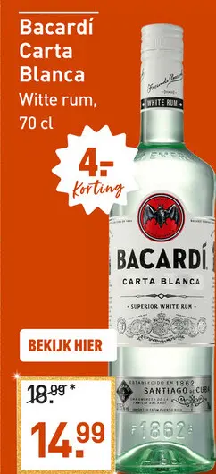 Aanbieding: Bacardí Carta Blanca 70CL