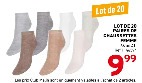 Offre: Paires de chaussettes femme