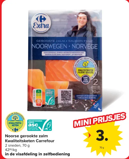 Promotie: Noorse gerookte zalm Kwaliteitsketen Carrefour