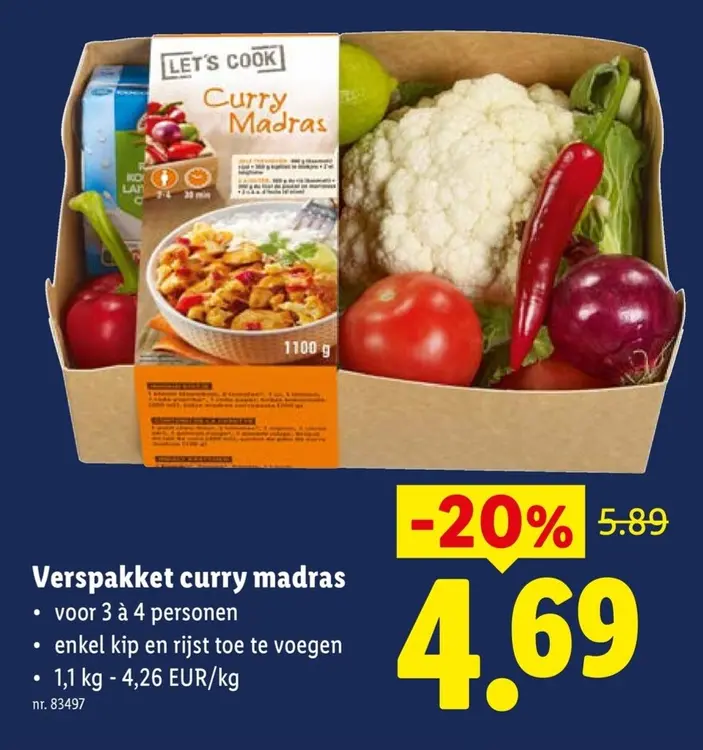 Promotie: Verspakket curry madras
