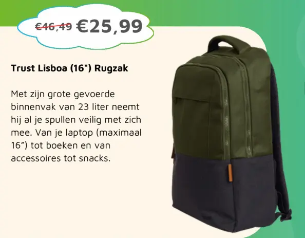 Aanbieding: Trust Lisboa (16") Rugzak