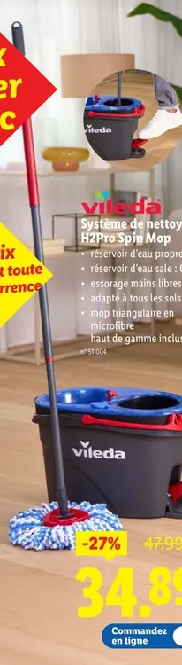 Offre: Système de nettoyage H2Pro Spin Mop