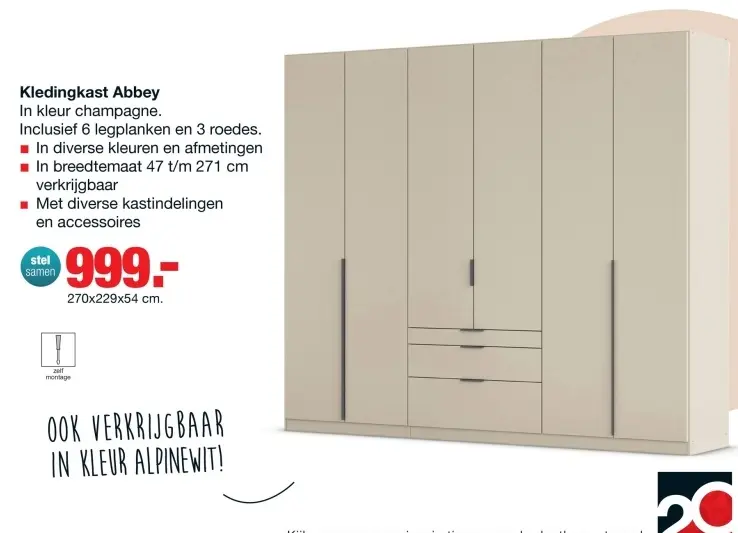 Aanbieding: Kledingkast Abbey