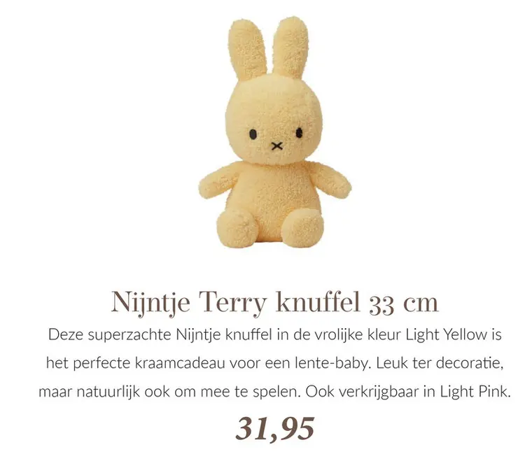 Aanbieding: Nijntje Terry knuffel 33 cm