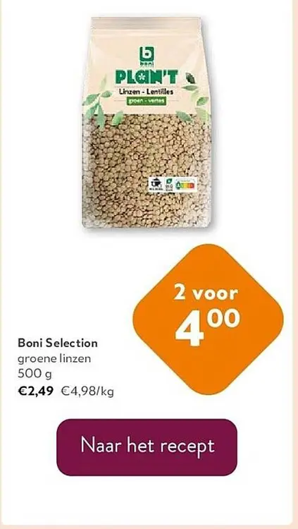 Promotie: groene linzen