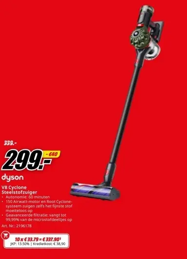 Promotie: V8 Cyclone Steelstofzuiger