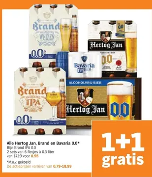 Aanbieding: Alle Hertog Jan, Brand en Bavaria 0.0*