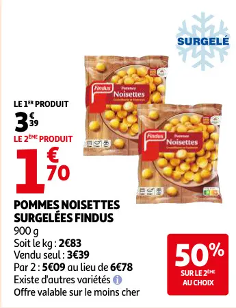 Offre: Pommes noisettes surgelées
