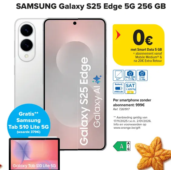 Promotie: Galaxy S25 Edge 5G 256 GB