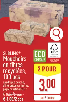 Offre: SUBLIMO® Mouchoirs