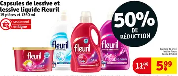 Offre: Capsules de lessive et lessive liquide Fleuril