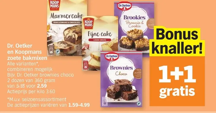 Promotie: Dr. Oetker en Koopmans zoete bakmixen