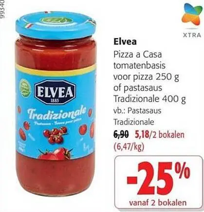 Promotie: Elvea Pizza a Casa tomatenbasis of pastasaus Tradizionale