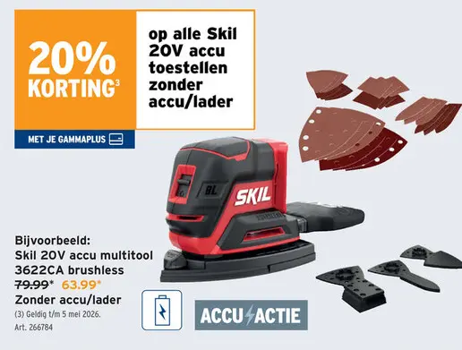 Promotie: Skil 20V accu multitool 3622CA brushless