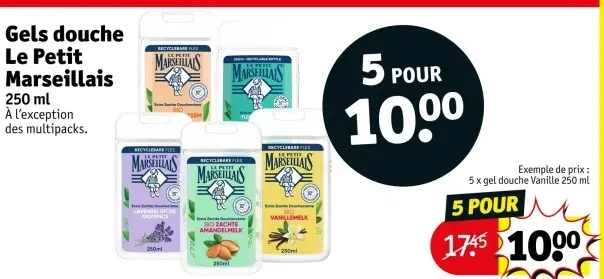 Offre: Gels douche Le Petit Marseillais