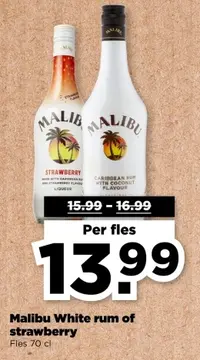 Aanbieding: Malibu White rum of strawberry