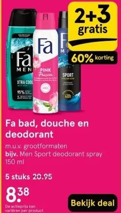 Aanbieding: Fa bad, douche en deodorant