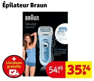 Offre: Épilateur Braun Silk-épil Lady Shaver