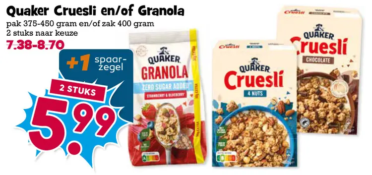 Aanbieding: Cruesli en/of Granola