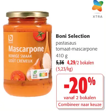 Promotie: pastasaus tomaat-mascarpone