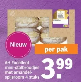 Aanbieding: mini-stolbroodjes met amandel-spijsroom