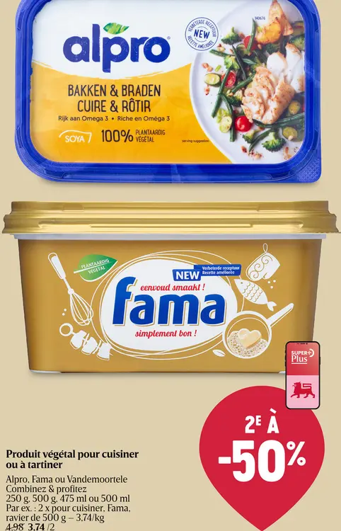 Offre: Produit végétal pour cuisiner ou à tartiner