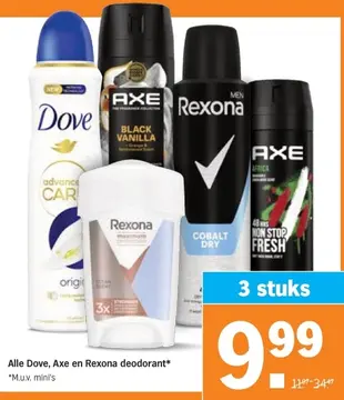 Aanbieding: Dove, Axe en Rexona deodorant