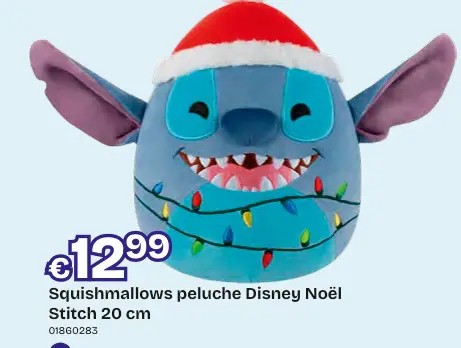 Offre: Squishmallows peluche Disney Noël Stitch