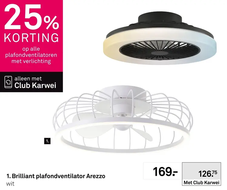 Aanbieding: Alle plafondventilatoren met verlichting