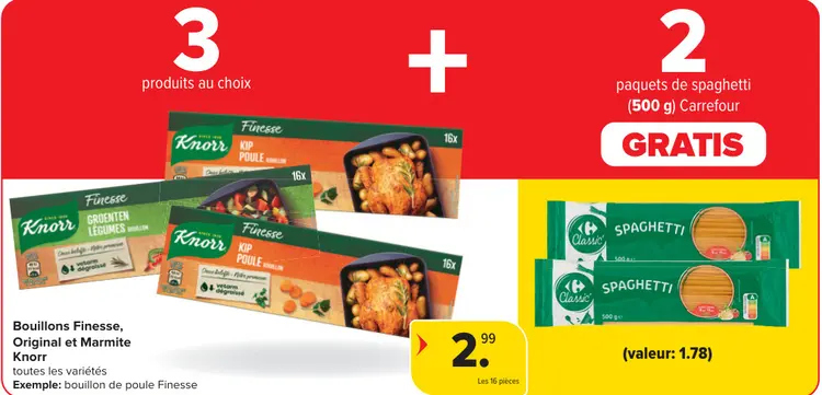 Offre: Bouillons Finesse, Original et Marmite + Spaghetti
