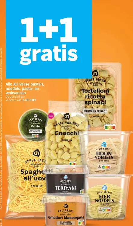 Aanbieding: Verse pasta's, noedels, pasta- en woksauzen