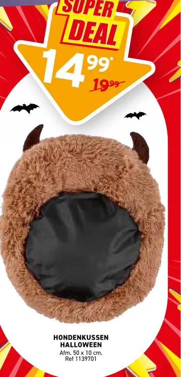 Aanbieding: Hondenkussen halloween