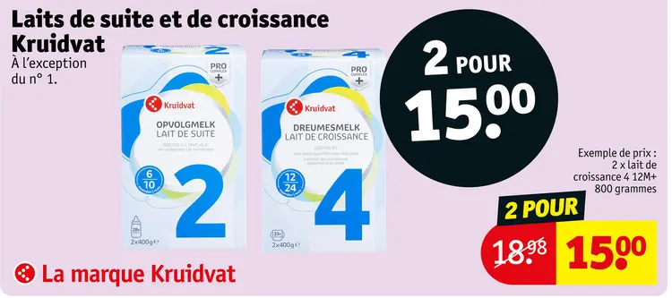 Offre: Laits de suite et de croissance