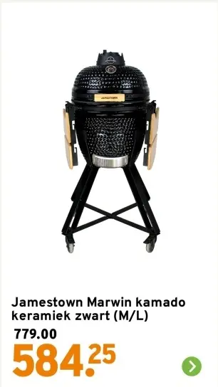 Aanbieding: Jamestown Marwin kamado keramiek zwart (M/L)