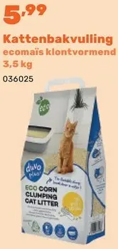 Promotie: Duvoplus Kattenbakvulling ecomaïs klontvormend