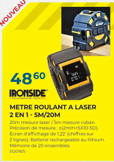 Offre: Metre roulant a laser 2 en 1