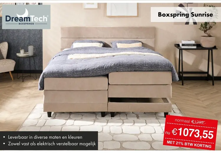 Aanbieding: Sunrise boxspring taupe