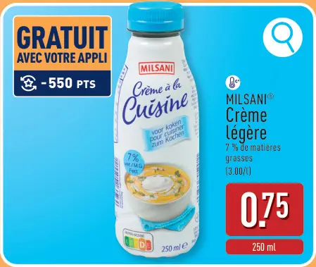 Offre: Crème légère