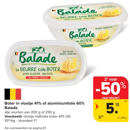 Promotie: Boter in vlootje 41% of aluminiumfolie 60%