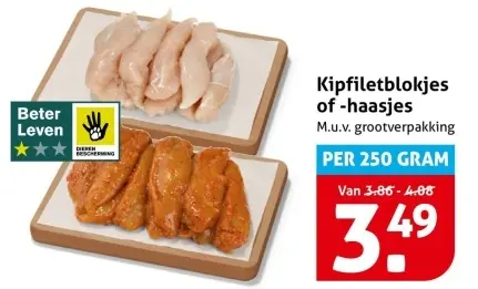 Aanbieding: Kipfiletblokjes of -haasjes