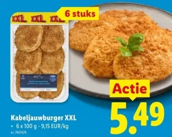Promotie: Kabeljauwburger XXL
