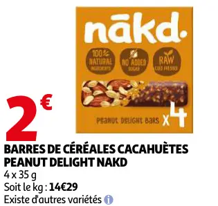 Promotie: Barres de céréales cacahuètes peanut delight